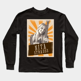 Vintage Aesthetic Nita Strauss 80s Long Sleeve T-Shirt